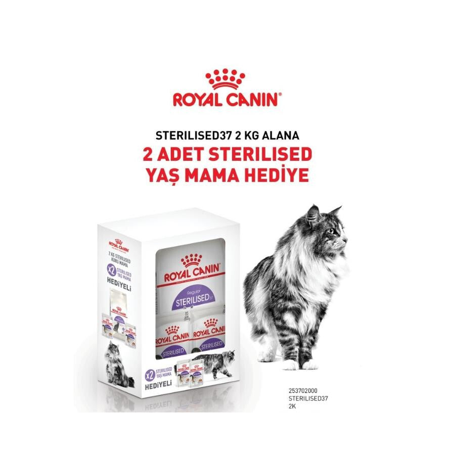 Royal Canin Sterilised Bundle 37 Kısırlaştırılmış Yetişkin Kedi Maması Sterilised Yaş Mama 2 KG 85 GR 2 ADET | SRC: Barcode: 10437